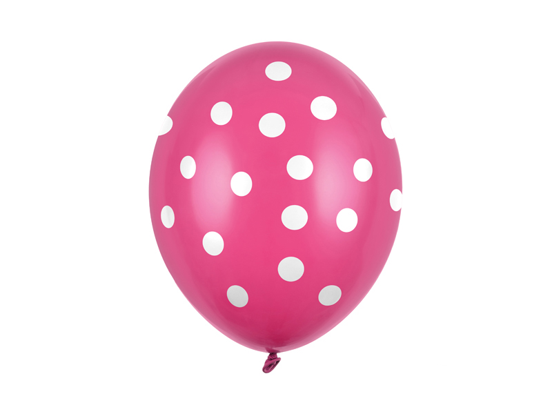 Balony 30cm, Kropki, Pastel Hot Pink - 50szt. - obrazek nr. 4