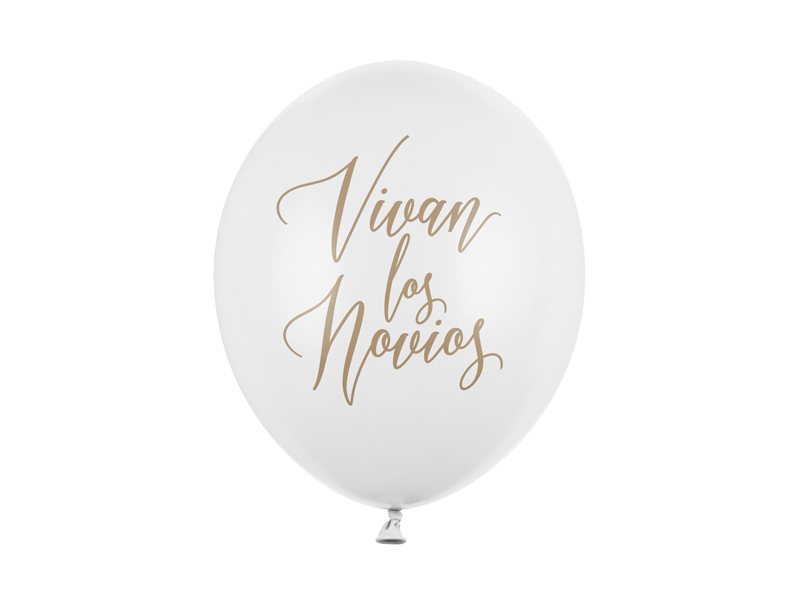 Balony 30cm, Vivan los Novios, P. P. White - 50szt. - obrazek nr. 4