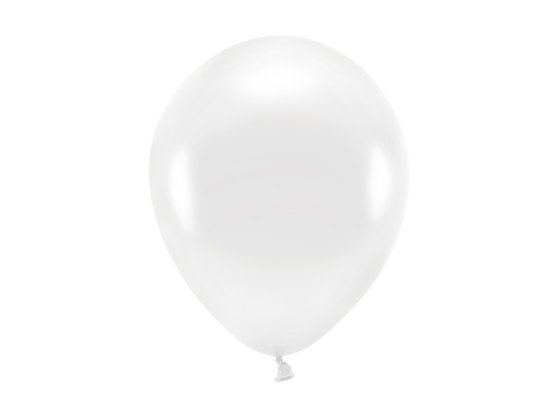 Balony Eco 26cm metalizowane, biały - 10szt. - obrazek nr. 4