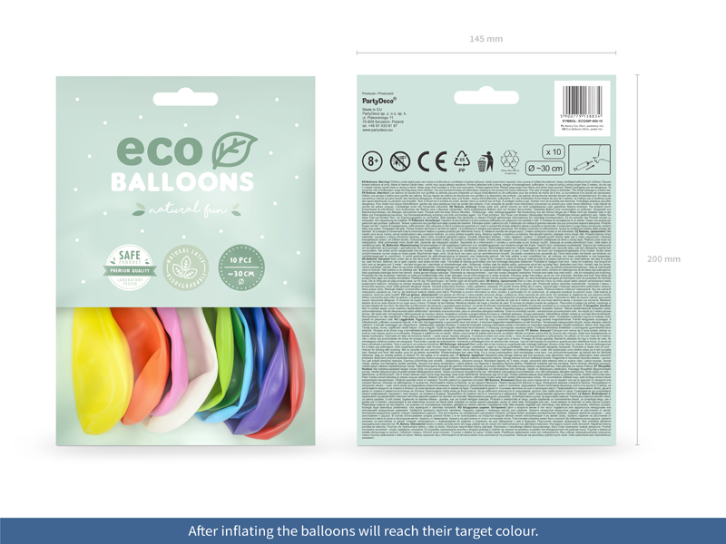 Balony Eco 26cm pastelowe, mix - 10szt. - obrazek nr. 5