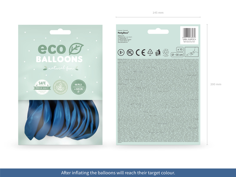 Balony Eco 26cm pastelowe, niebieski - 10szt. - obrazek nr. 5