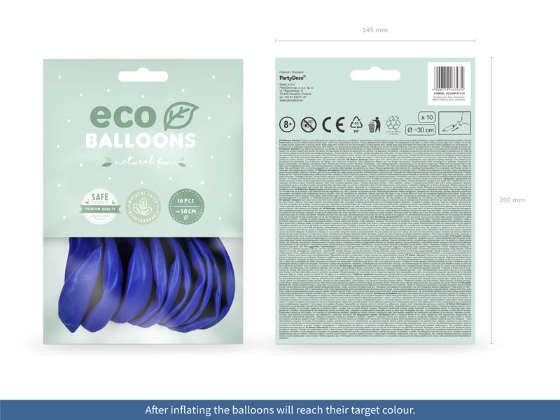 Balony Eco 26cm pastelowe, ultramaryna - 10szt. - obrazek nr. 11