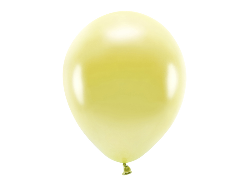 Balony Eco 30cm metalizowane, jasny żółty - 10szt. - obrazek nr. 4