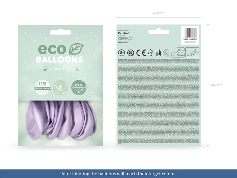 Balony Eco 30cm metalizowane, liliowy - 10szt. - obrazek nr. 5