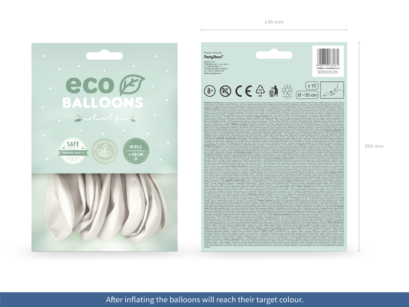 Balony Eco 30cm metalizowane, perłowy - 10szt. - obrazek nr. 5