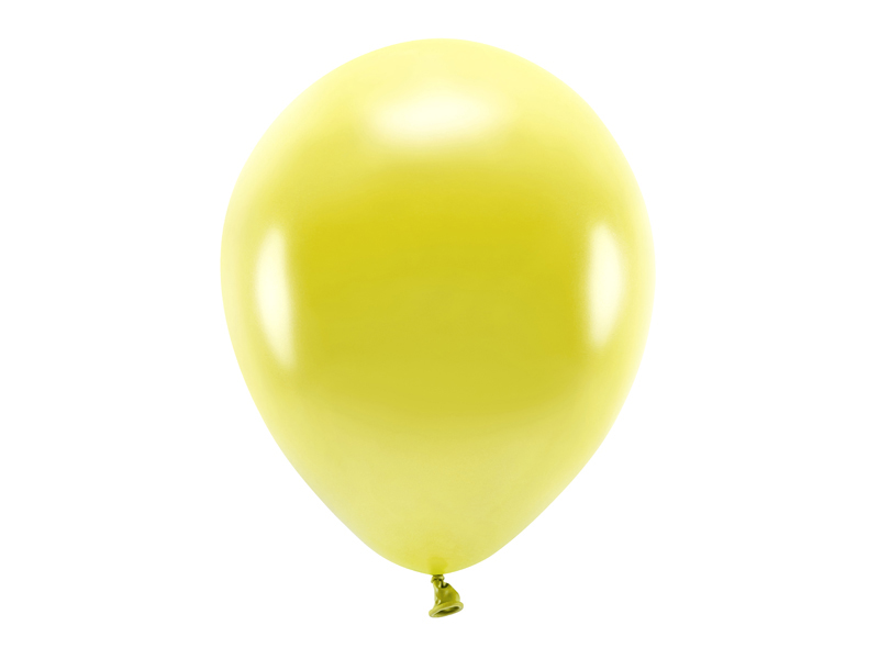 Balony Eco 30cm metalizowane, żółty - 10szt. - obrazek nr. 4