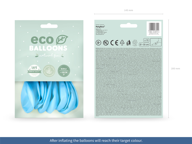 Balony Eco 30cm pastelowe, błękit - 10szt. - obrazek nr. 11