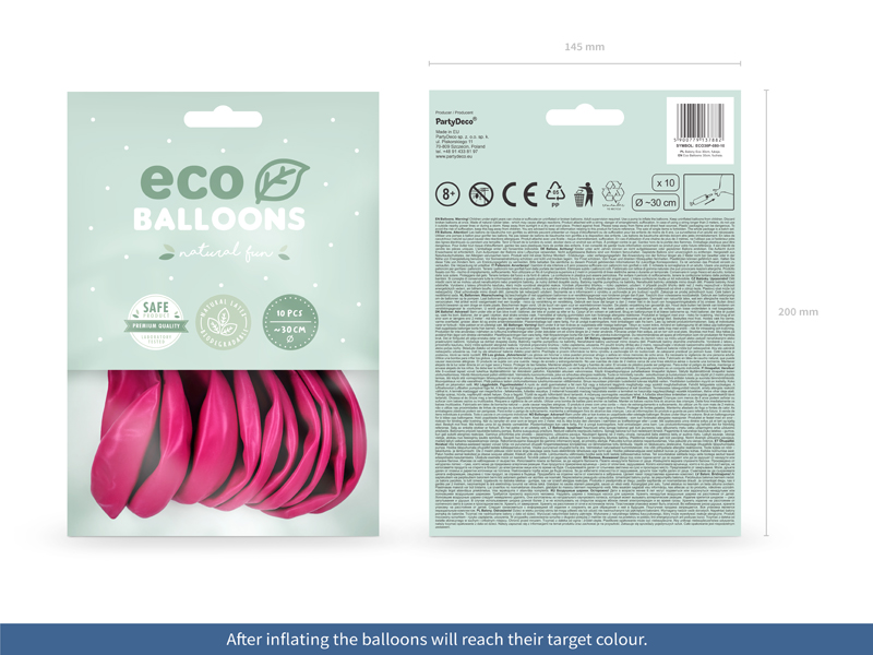 Balony Eco 30cm pastelowe, fuksja - 10szt. - obrazek nr. 5