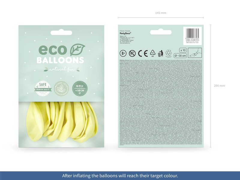 Balony Eco 30cm pastelowe, kremowy - 10szt. - obrazek nr. 5