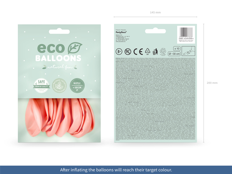Balony Eco 30cm pastelowe, rumiany różowy - 10szt. - obrazek nr. 5