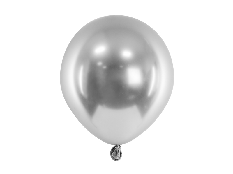 Balony Glossy 12 cm, srebrny - 50szt. - obrazek nr. 4