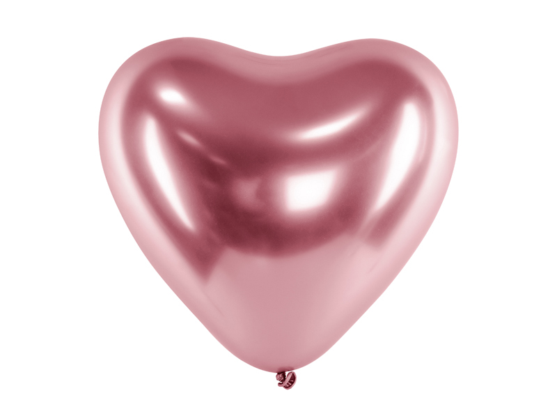 Balony Glossy 30cm, Serca, różowe złoto - 50szt. - obrazek nr. 4