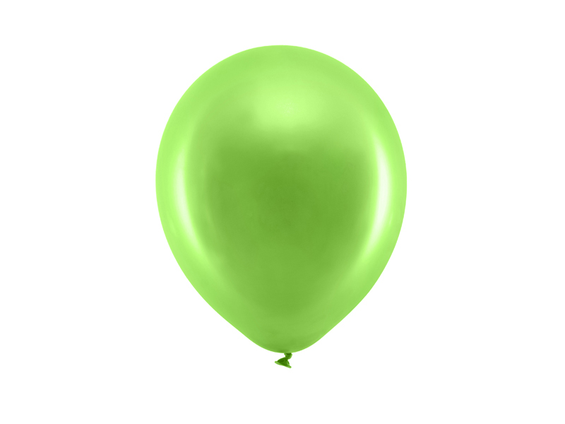 Balony Rainbow 23cm metalizowane, jasny zielony - 100szt. - obrazek nr. 4