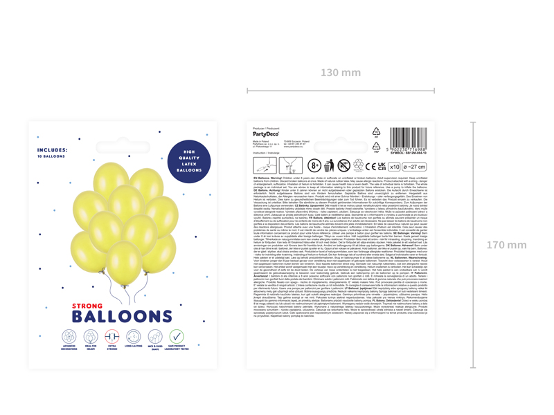 Balony Strong 27cm, Metallic Lemon Zest - 10szt. - obrazek nr. 5