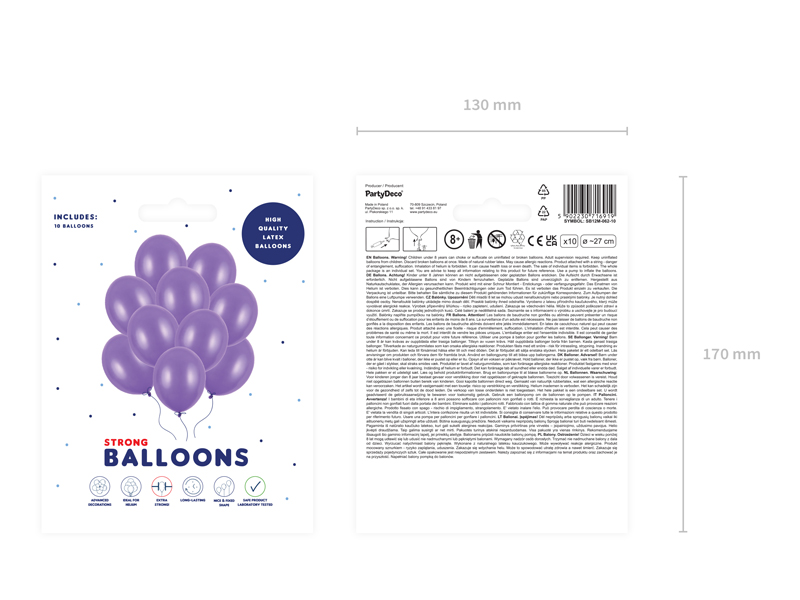 Balony Strong 27cm, Metallic Purple - 10szt. - obrazek nr. 5