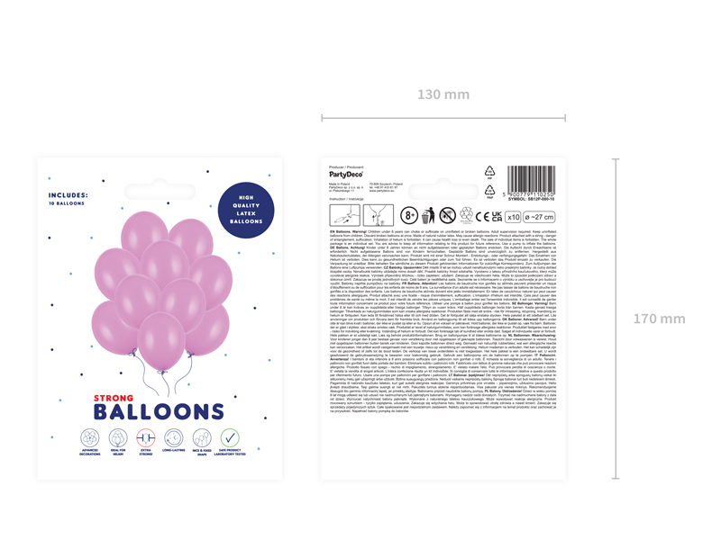 Balony Strong 27cm, Pastel Fuchsia - 10szt. - obrazek nr. 7