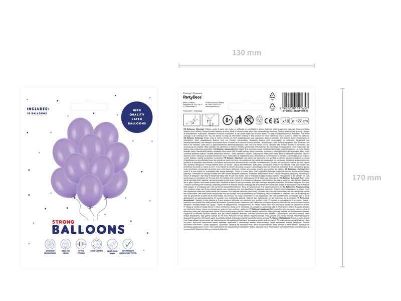 Balony Strong 27cm, Pastel Lavender Blue - 10szt. - obrazek nr. 6