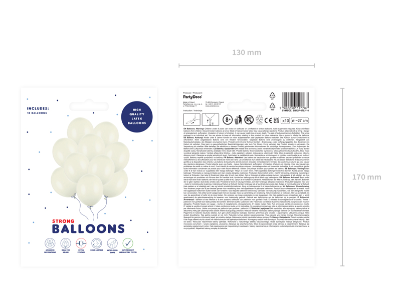 Balony Strong 27cm, Pastel Light Cream - 10szt. - obrazek nr. 7