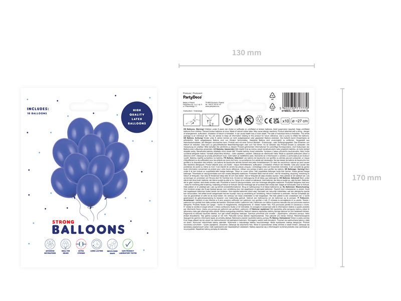 Balony Strong 27cm, Pastel Royal Blue - 10szt. - obrazek nr. 5