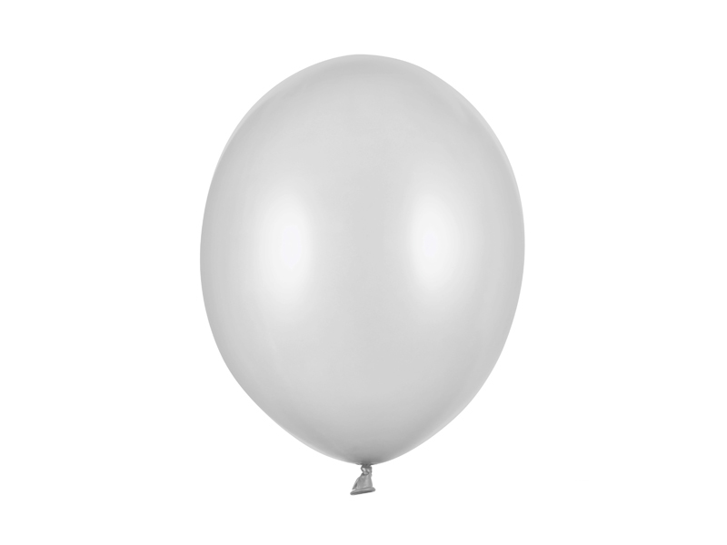 Balony Strong 30cm, Metallic Silver Snow - 100szt. - obrazek nr. 4