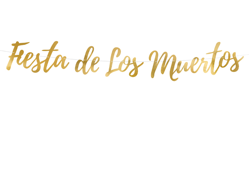 Baner Dia de Los Muertos - Fiesta de Los Muertos, złoty, 22x160cm - obrazek nr. 4