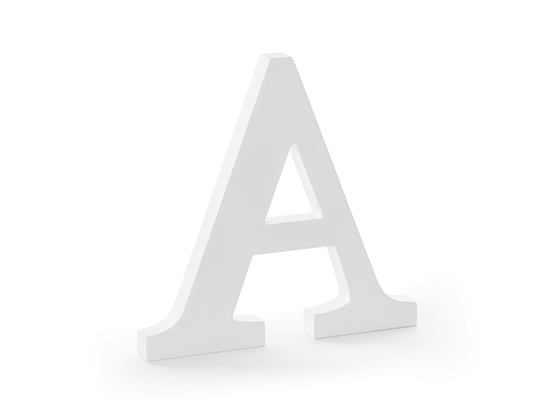 Drewniana litera A, biały, 21,5x20cm - 1szt. - obrazek nr. 4