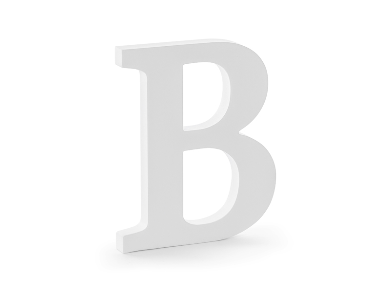 Drewniana litera B, biały, 16,5x20cm - 1szt. - obrazek nr. 4