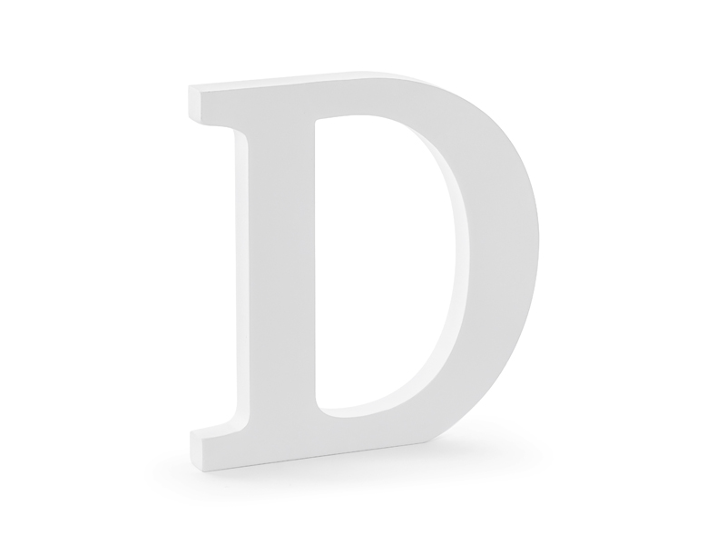 Drewniana litera D, biały, 19,5x20cm - 1szt. - obrazek nr. 4
