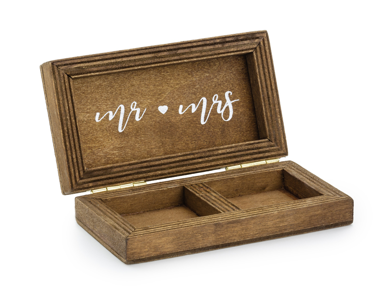 Drewniane pudełko na obrączki, 10x5.5 cm - 1szt. - obrazek nr. 4