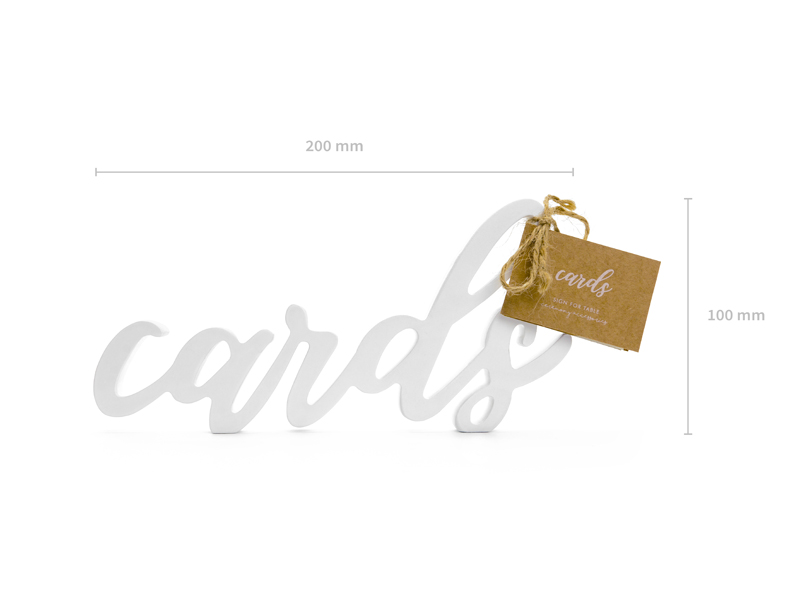 Drewniany napis Cards, biały, 20x10cm - 1szt. - obrazek nr. 7