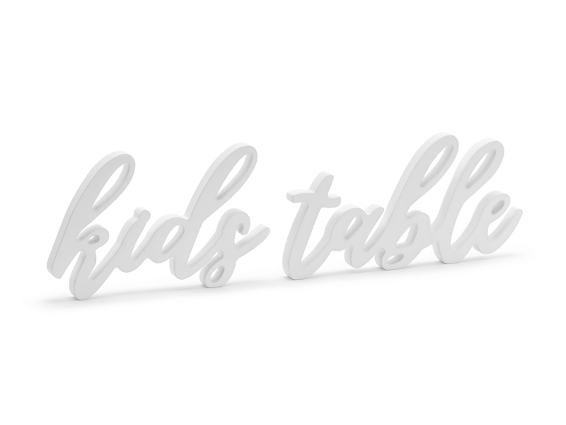 Drewniany napis Kids table, biały, 38x10cm - 1szt. - obrazek nr. 4