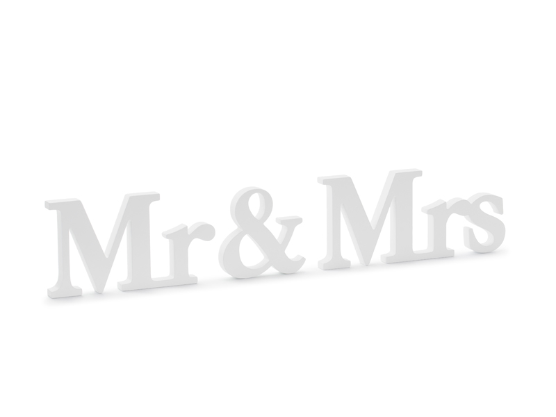 Drewniany napis Mr & Mrs, biały, 50x9,5cm - 1szt. - obrazek nr. 4