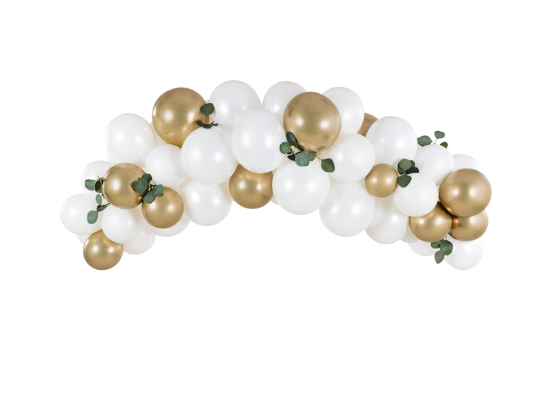 Girlanda balonowa - biało-złota, 200cm - 60szt. - obrazek nr. 4