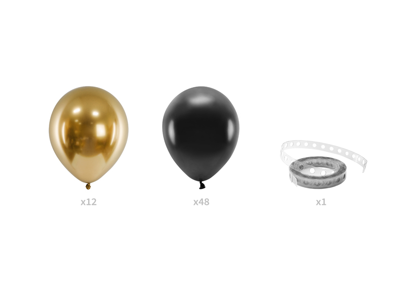 Girlanda balonowa - czarno-złota, 200cm - 60szt. - obrazek nr. 6