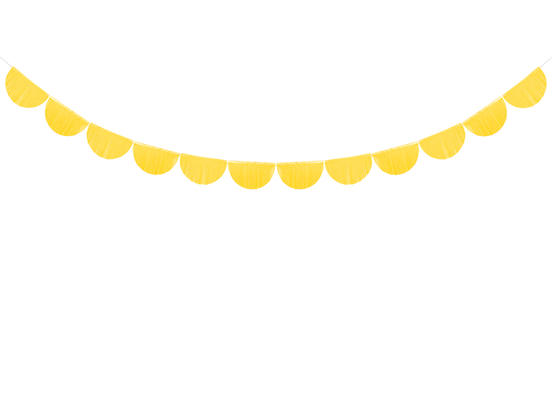 Girlanda bibułowa Frędzle, żółty, 3m - 1szt. - obrazek nr. 4