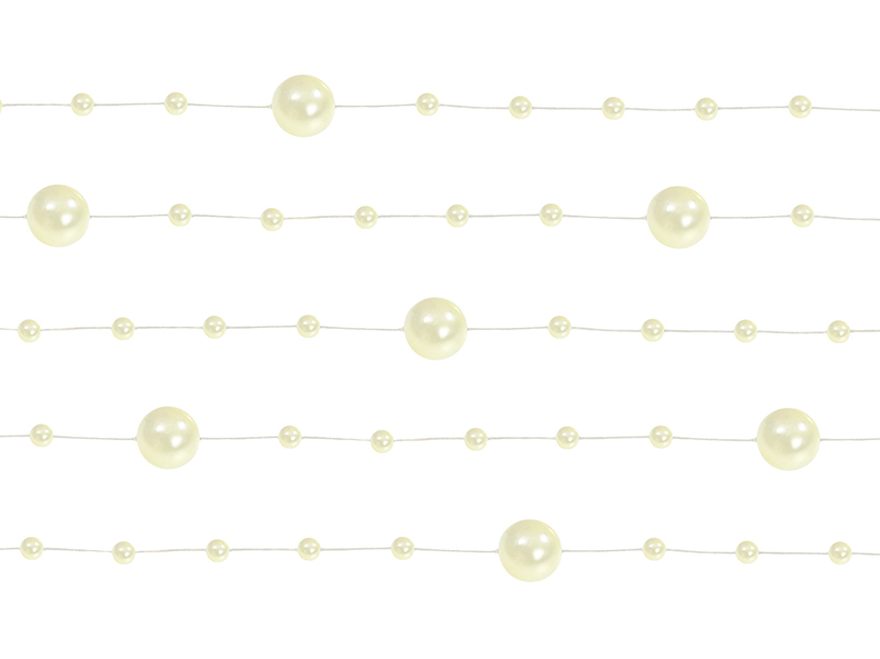 Girlandy perłowe, kremowy, 1,3m - 5szt. - obrazek nr. 4