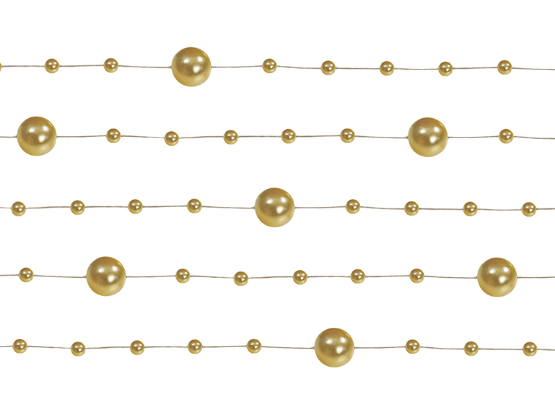 Girlandy perłowe, złoty, 1,3m - 5szt. - obrazek nr. 4