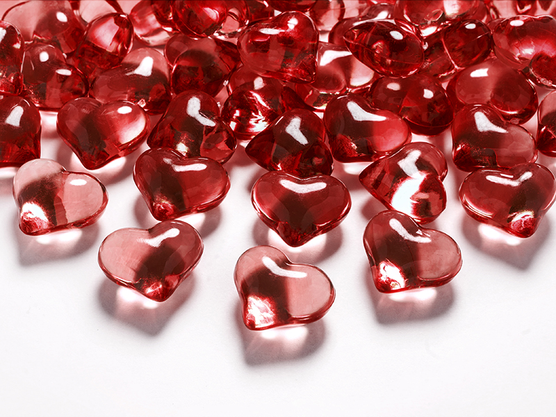 Kryształowe serca, czerwony, 21mm - 30szt. - obrazek nr. 4