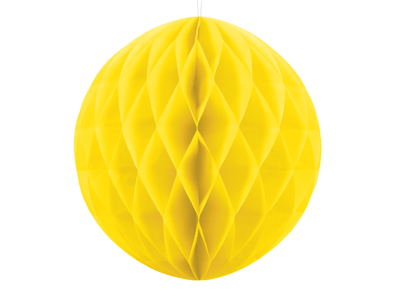 Kula bibułowa, żółty, 40cm - 1szt. - obrazek nr. 4