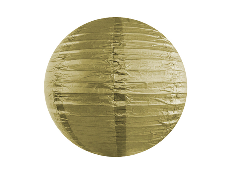 Lampion papierowy, złoty, 25cm - 1szt. - obrazek nr. 4