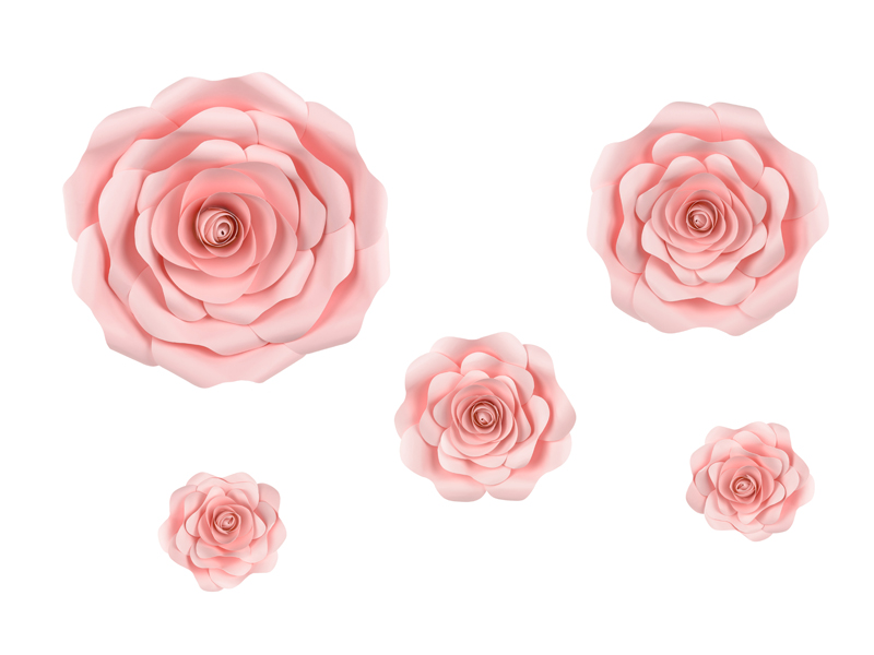 Papierowe kwiaty, różowy, mix - obrazek nr. 4