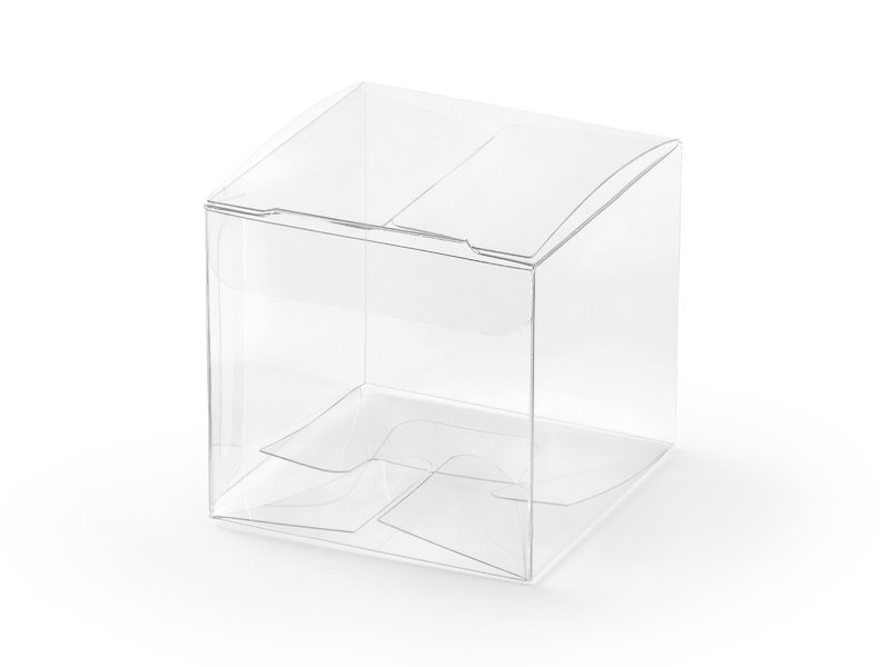 Pudełeczka kwadratowe, transparentne, 5x5x5cm - 10szt. - obrazek nr. 4