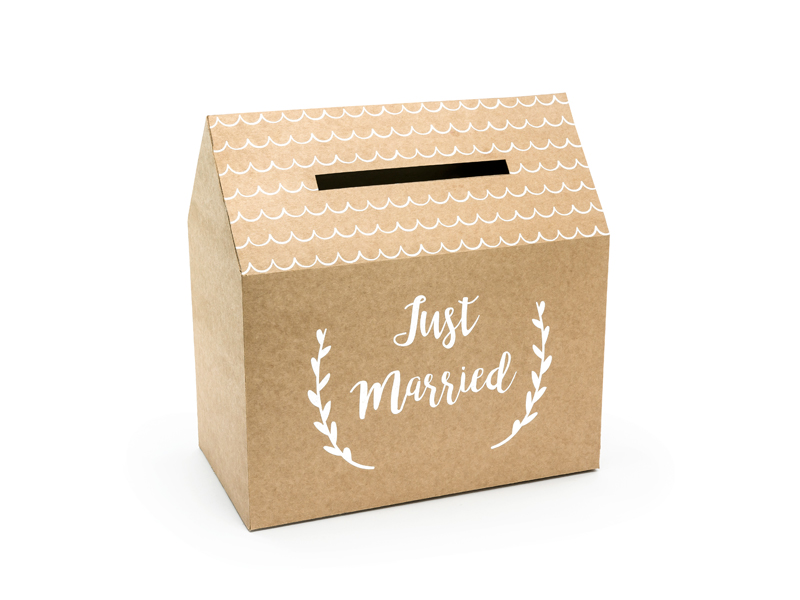 Pudełko na koperty - Just Married, kraft, 30x30,5x16,5cm - 1szt. - obrazek nr. 4