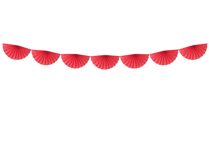 Girlanda bibułowa Rozety, czerwony, 3m - 1szt. - obrazek nr. 1
