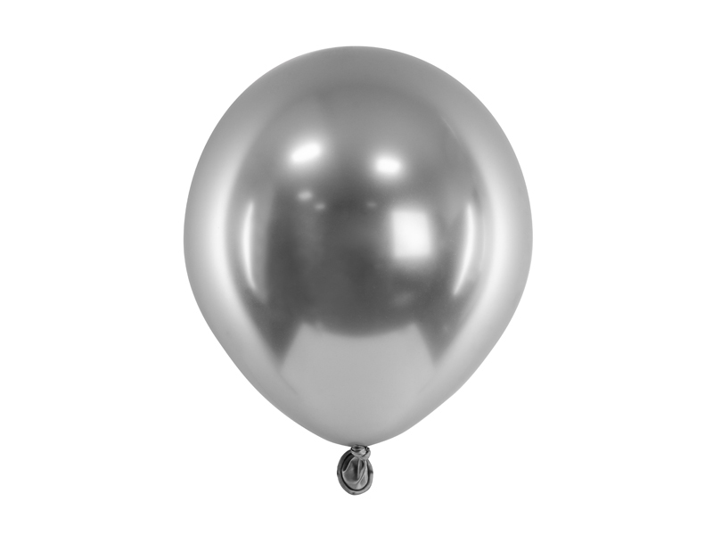 Balony Glossy 12 cm, ciemny srebrny - 50szt. - obrazek nr. 1