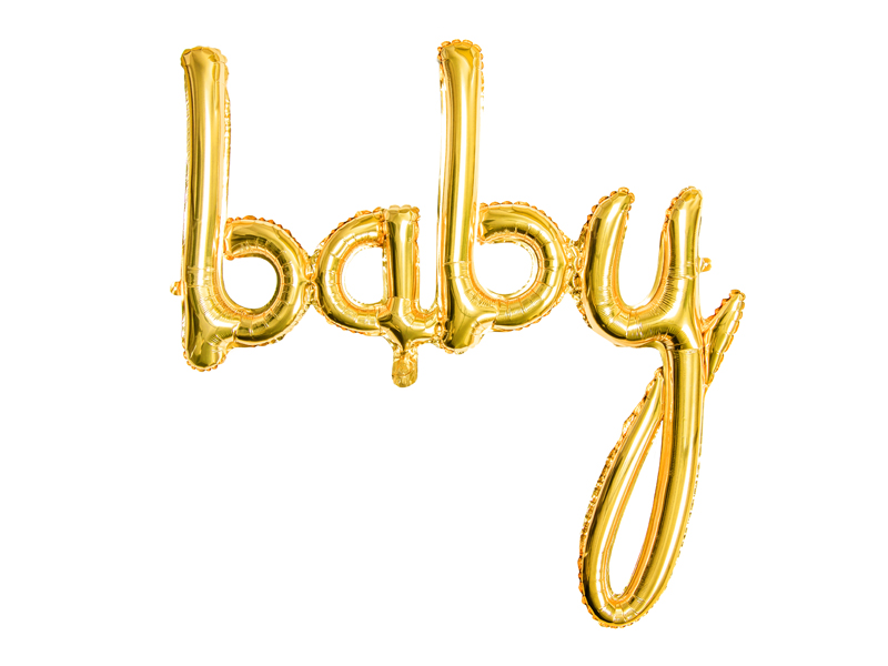Balon foliowy Baby, złoty, 73,5x75,5cm - 1szt. - obrazek nr. 1